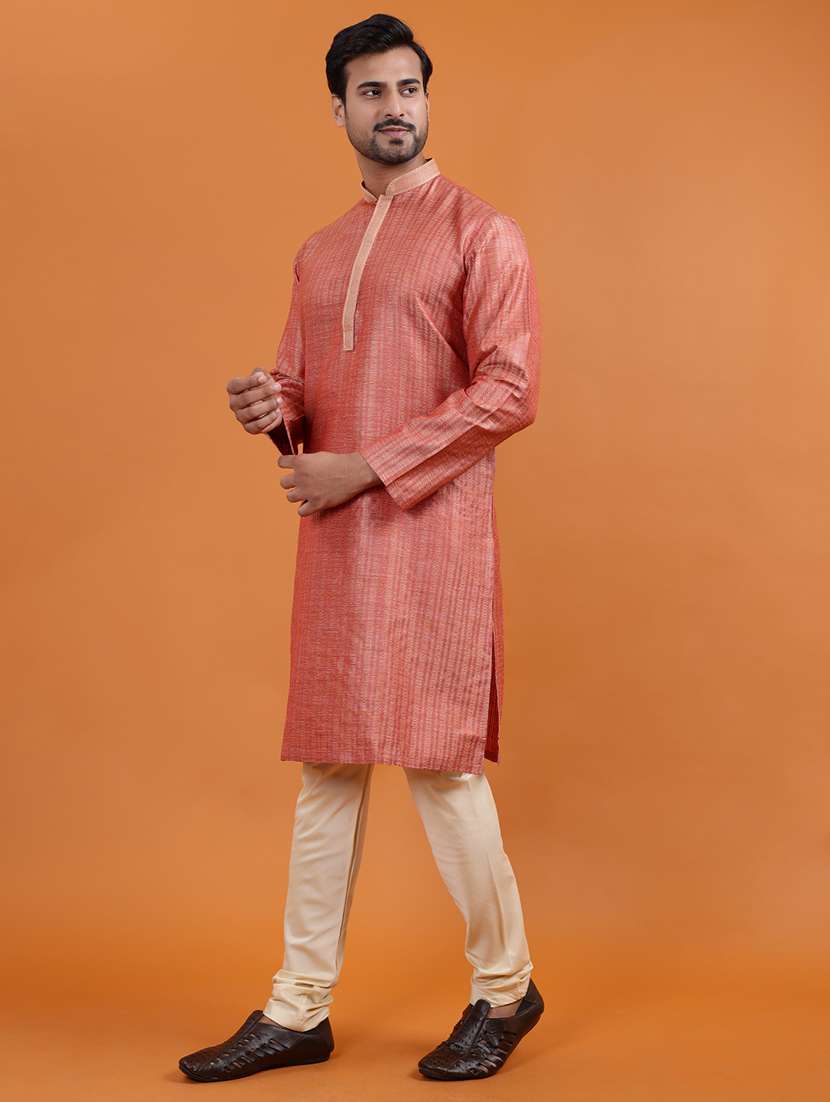 men self design mandarin neck long kurta - 22251971 -  Standard Image - 2