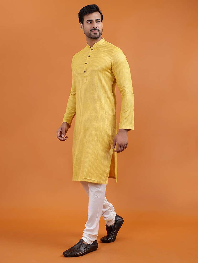 men self design mandarin neck long kurta - 22251972 -  Standard Image - 2
