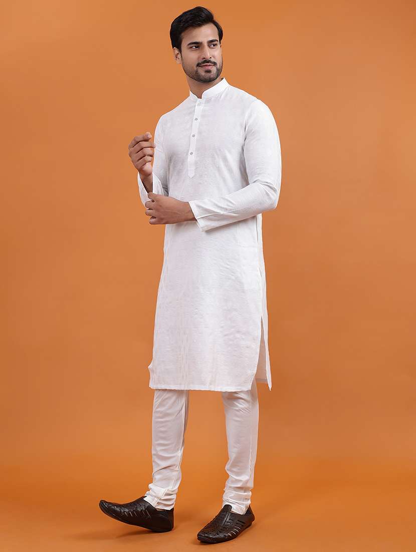 men self design mandarin neck long kurta - 22251973 -  Standard Image - 2