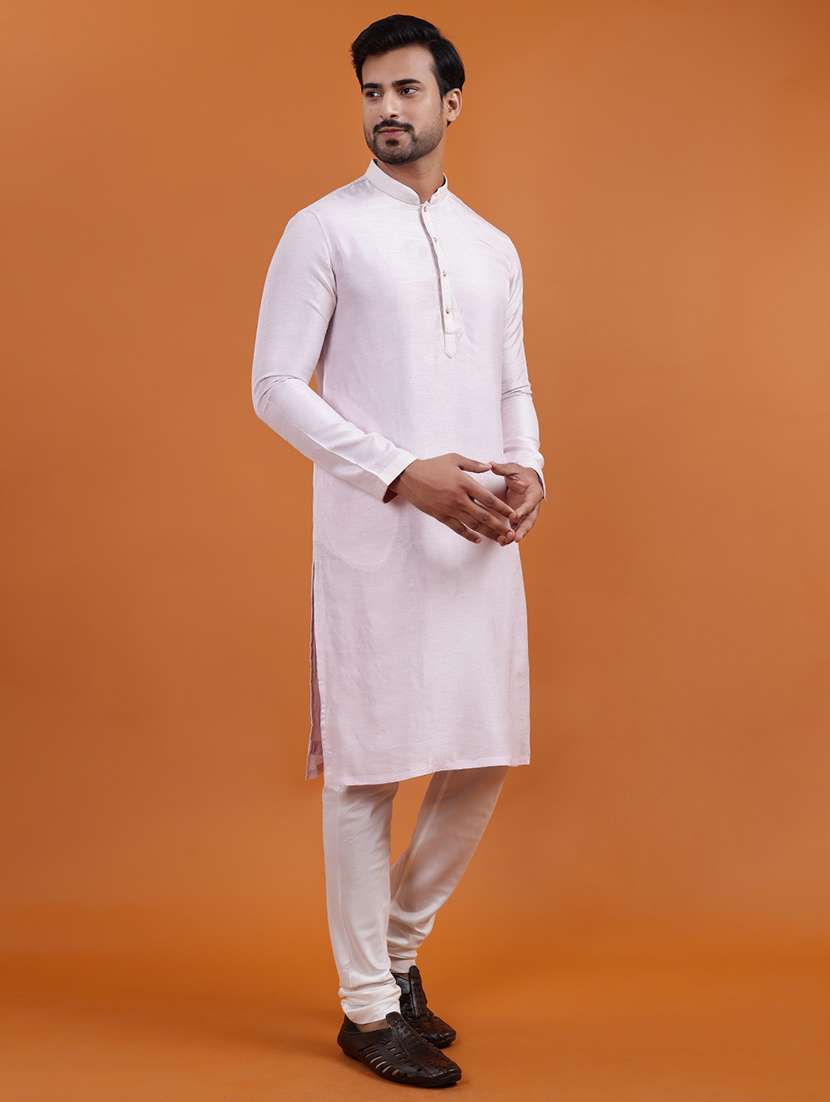 men solid mandarin neck long kurta - 22251982 -  Standard Image - 2