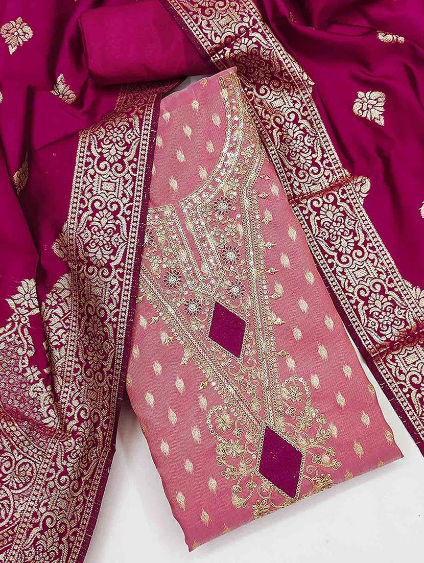 women self design embroidered unstitched suit set - 22252002 -  Standard Image - 2