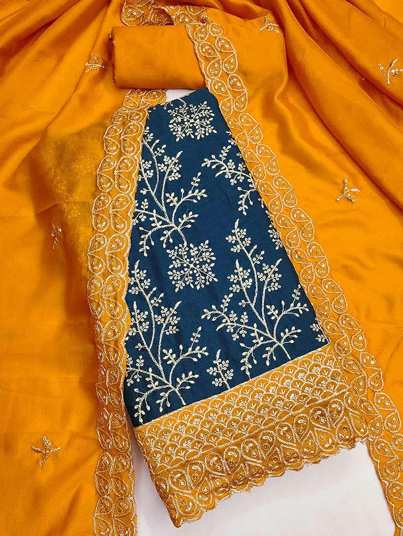 women solid with work unstitched suit set - 22252010 -  Standard Image - 2