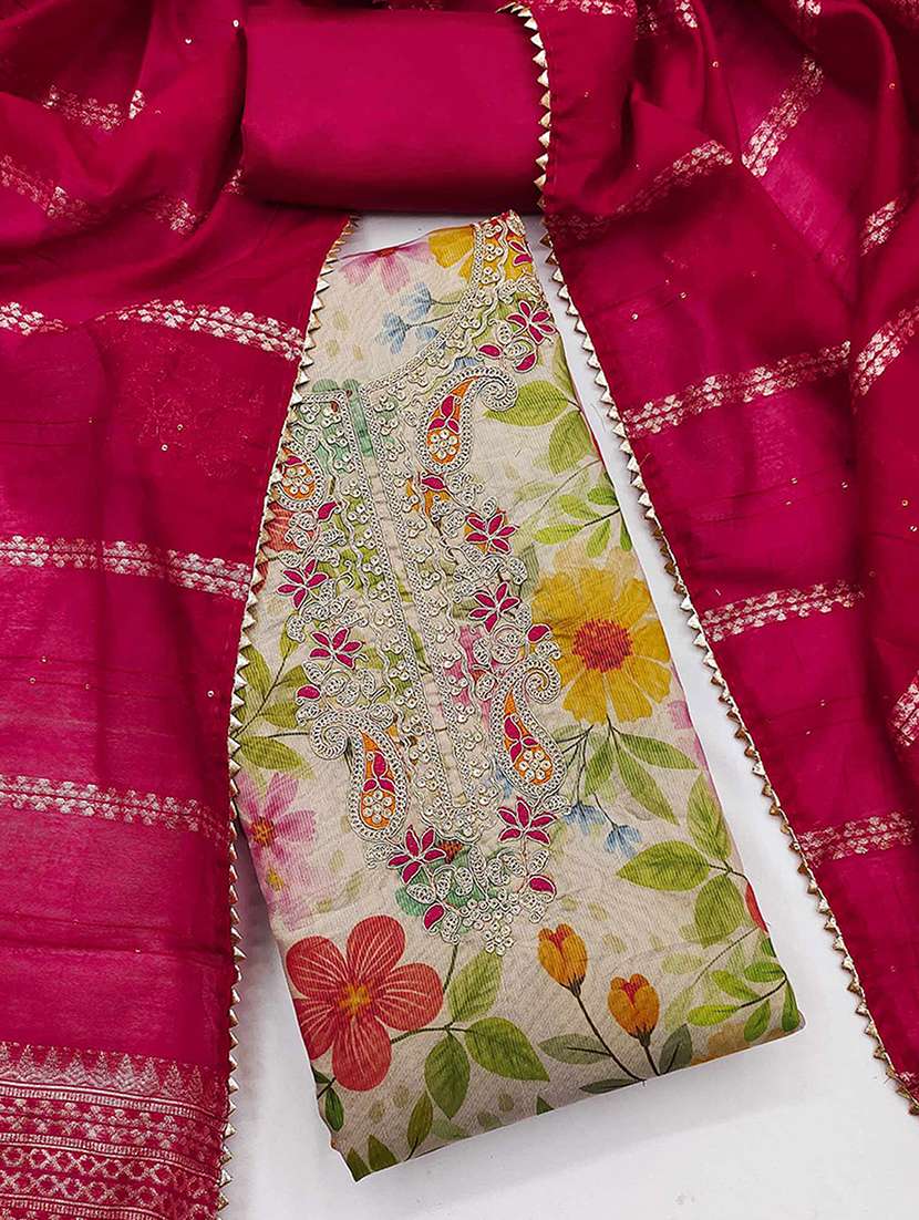 women floral embroidered unstitched suit set - 22252014 -  Standard Image - 2