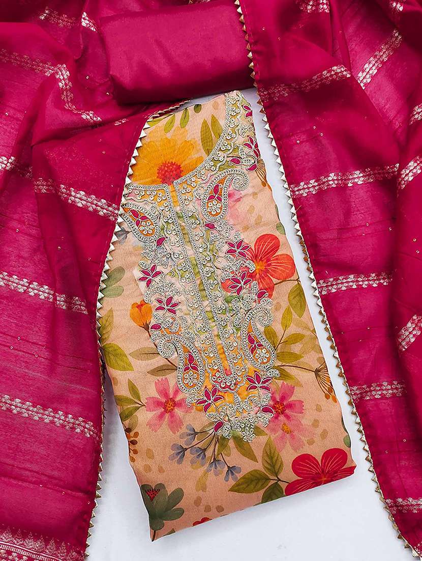women floral embroidered unstitched suit set - 22252016 -  Standard Image - 2