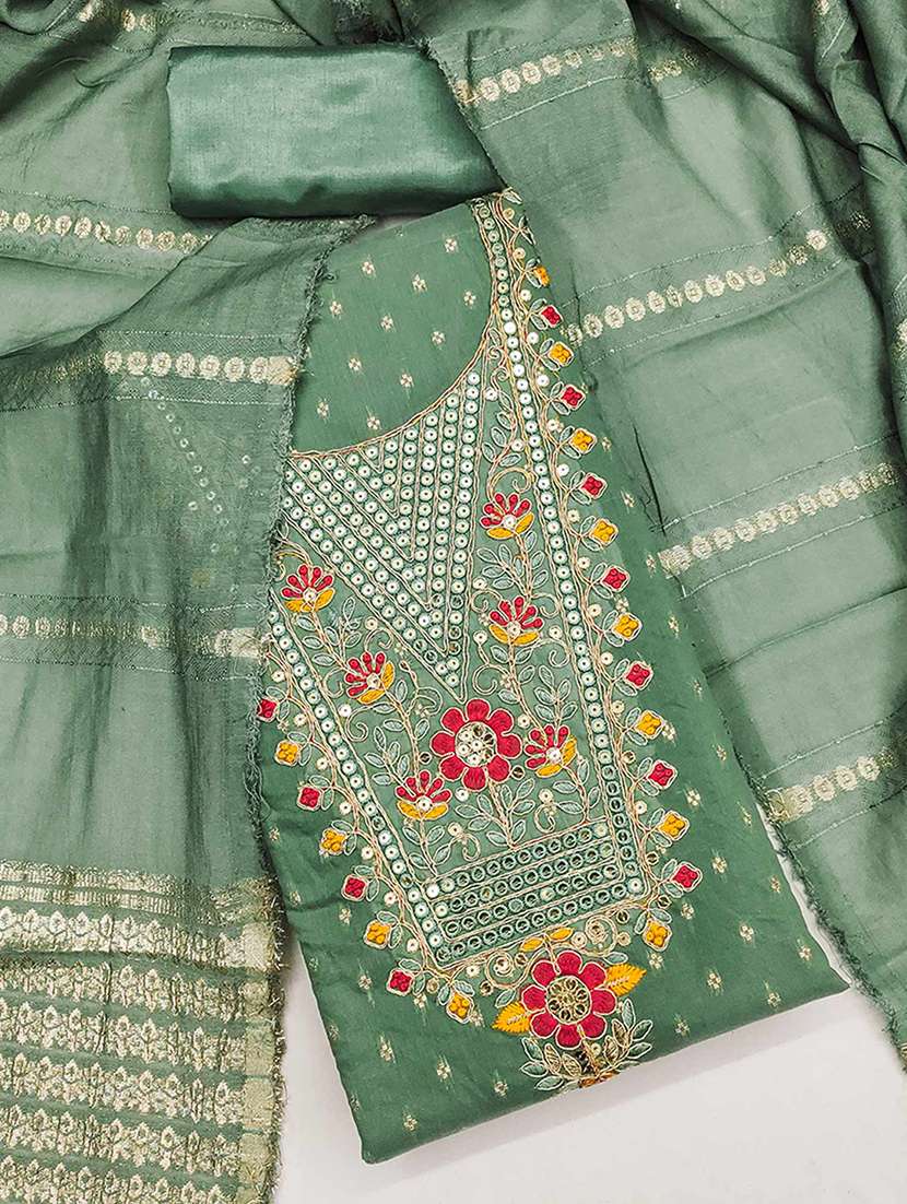 women self design embroidered unstitched suit set - 22252034 -  Standard Image - 2