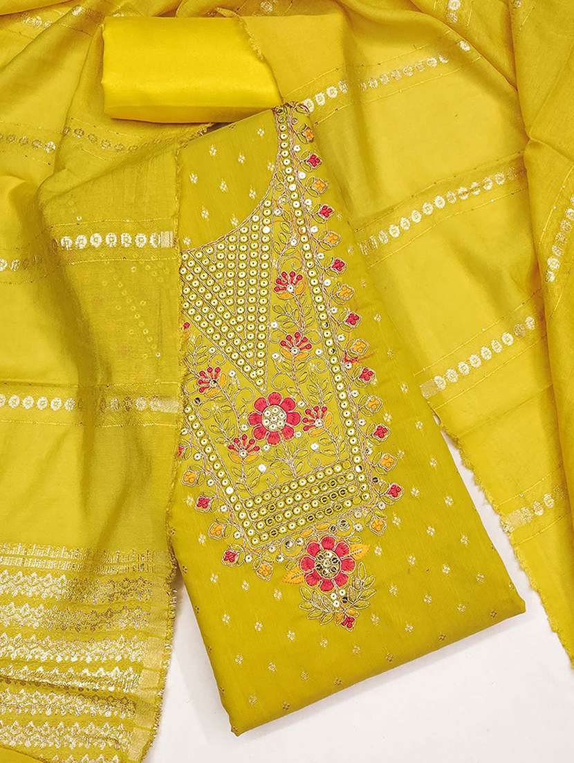 women self design embroidered unstitched suit set - 22252036 -  Standard Image - 2