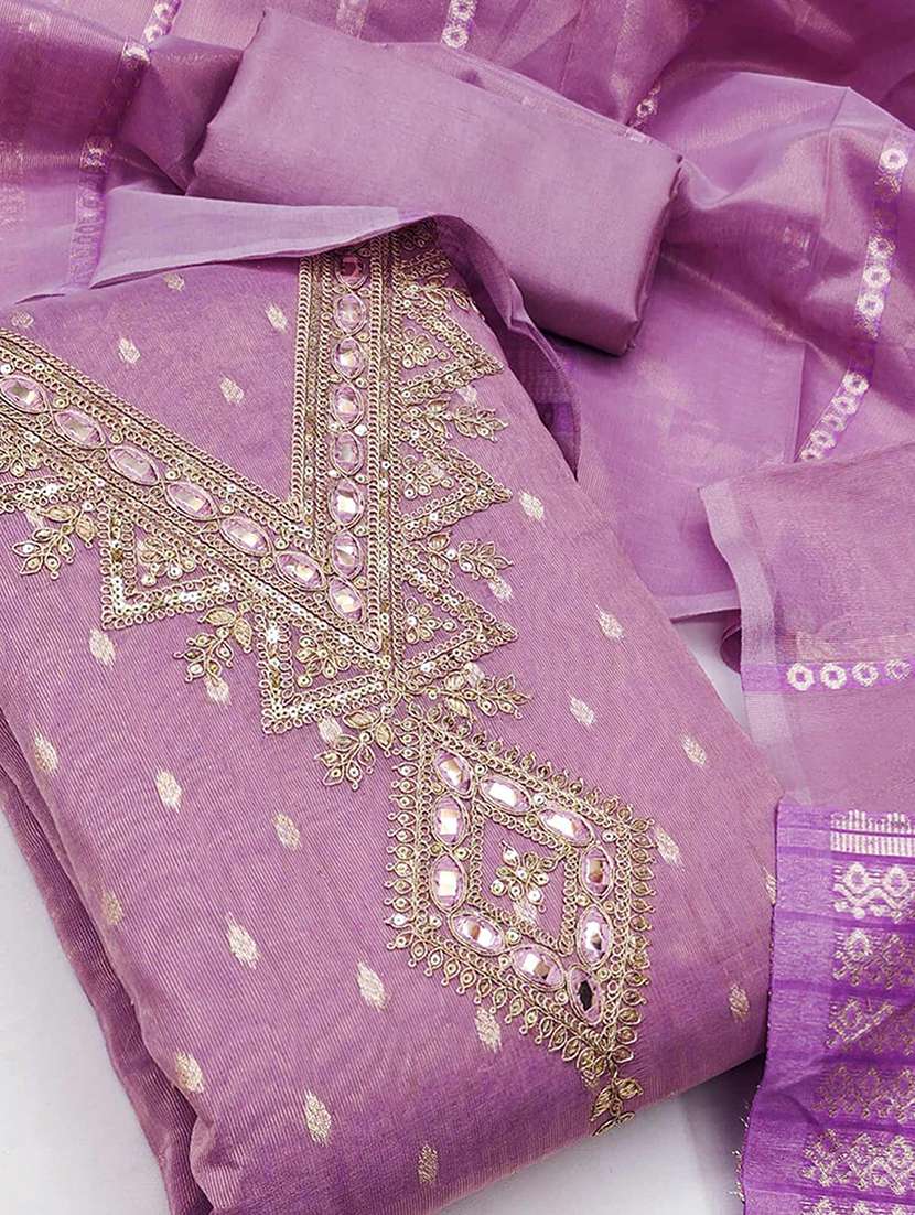 women self design embroidered unstitched suit set - 22252039 -  Standard Image - 2