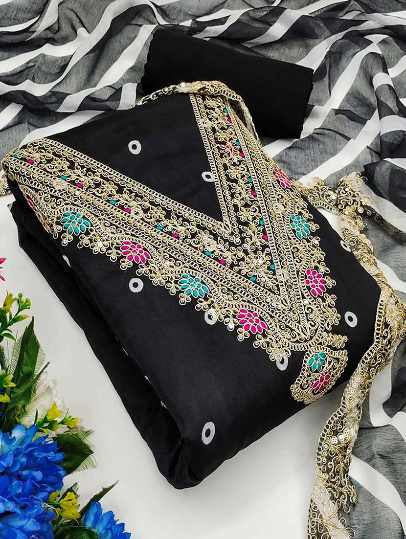 women self design embroidered unstitched suit set - 22252046 -  Standard Image - 2