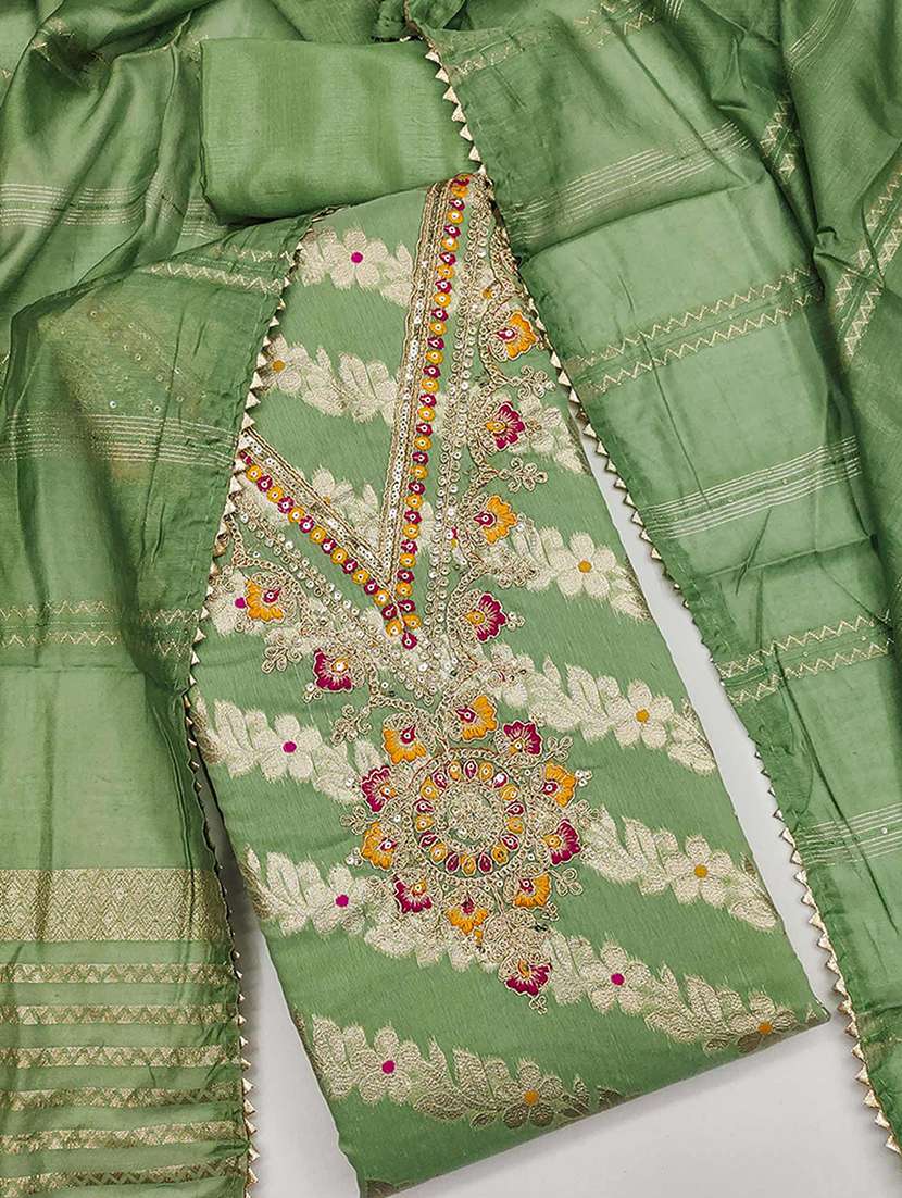 women self design embroidered unstitched suit set - 22252060 -  Standard Image - 2