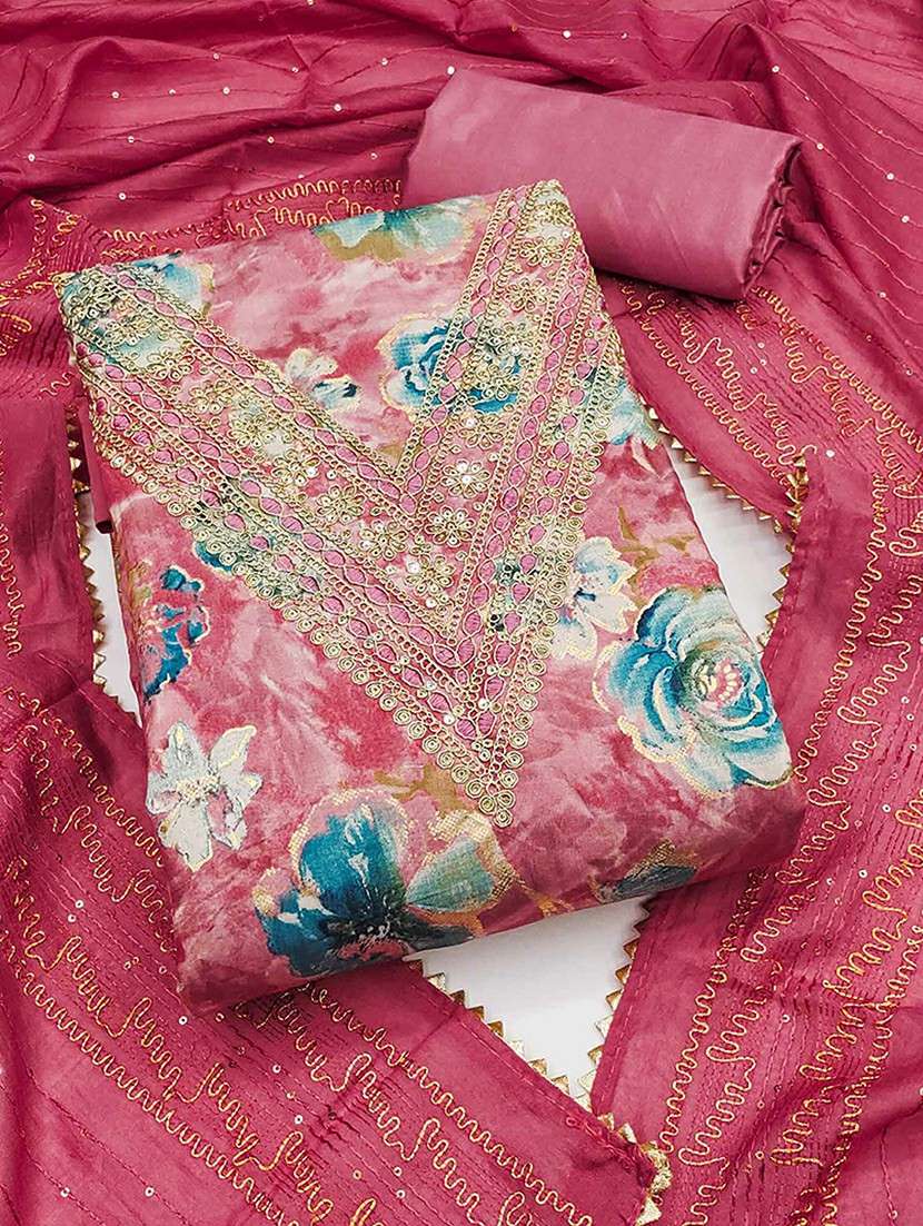 women floral embroidered unstitched suit set