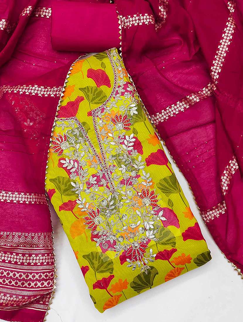 women floral embroidered unstitched suit set - 22252094 -  Standard Image - 2