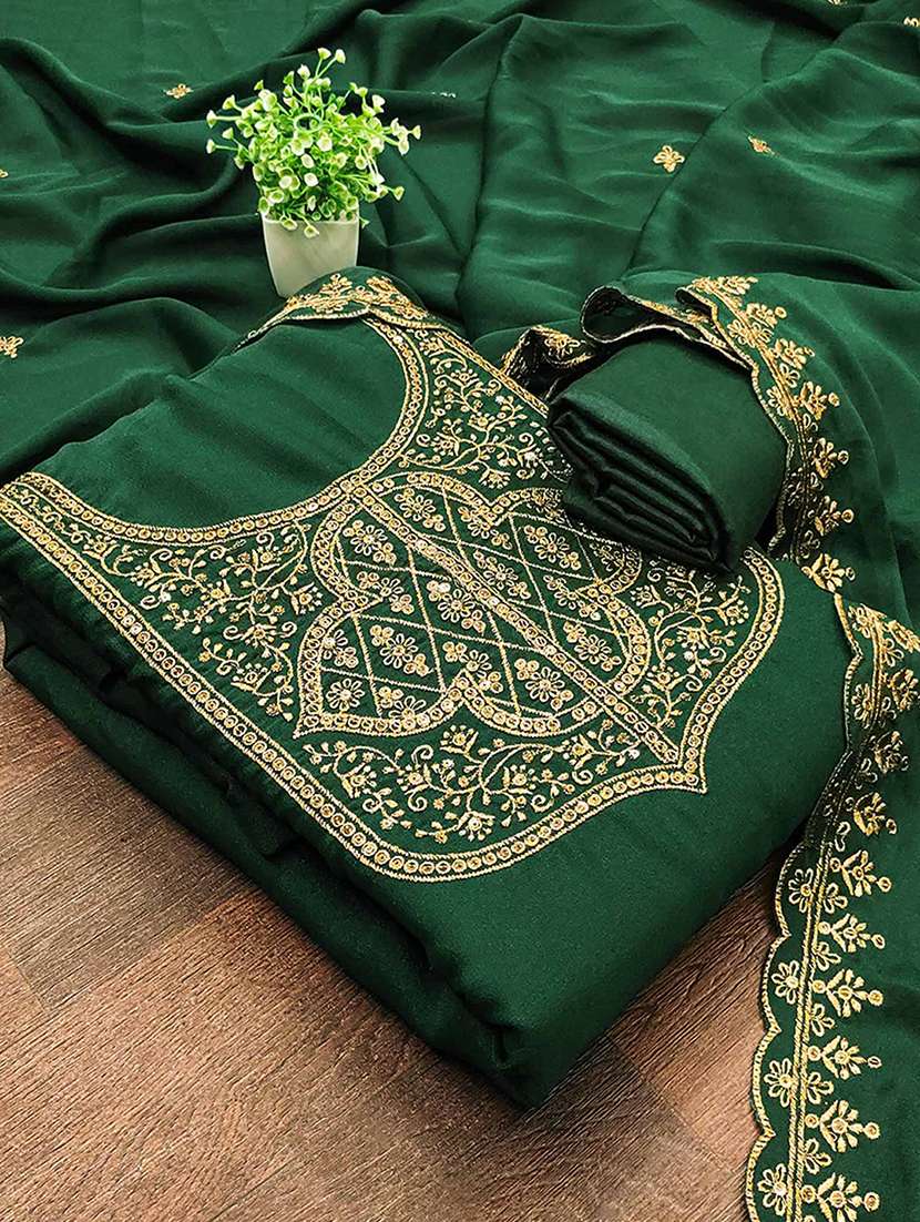 women solid with work unstitched suit set - 22252110 -  Standard Image - 2