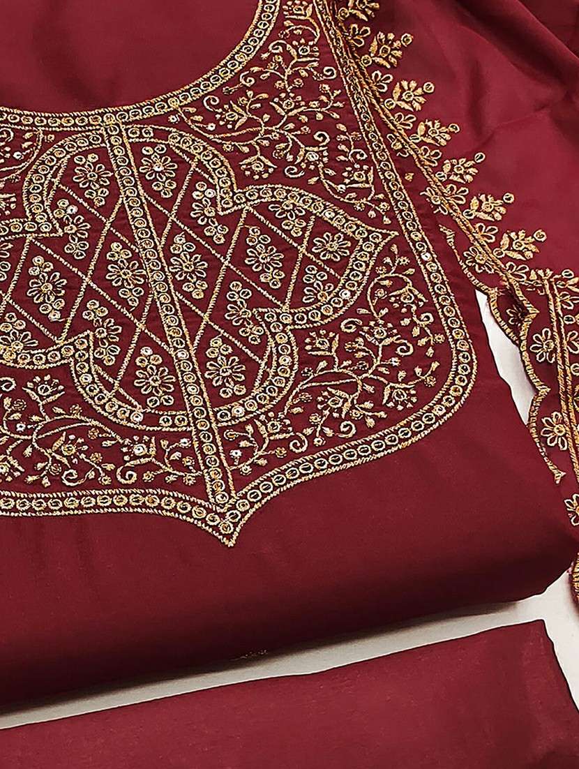 women solid with work unstitched suit set - 22252111 -  Standard Image - 2