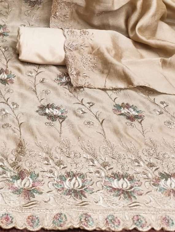 women solid with work embroidered unstitched suit set - 22253113 -  Standard Image - 2