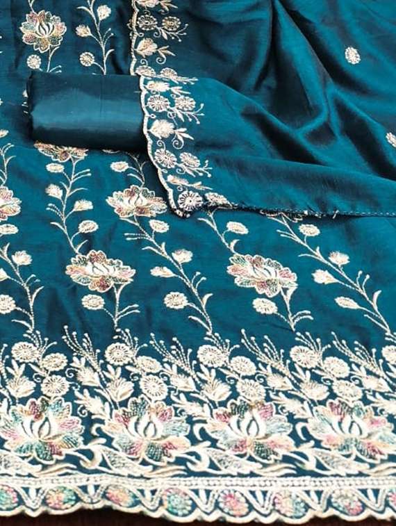 women solid with work embroidered unstitched suit set - 22253114 -  Standard Image - 2