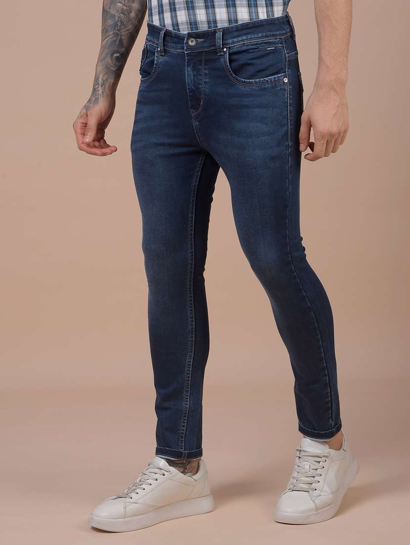 Men Solid Mid Rise Skinny Fit Jeans - 22253136 -  Standard Image - 2