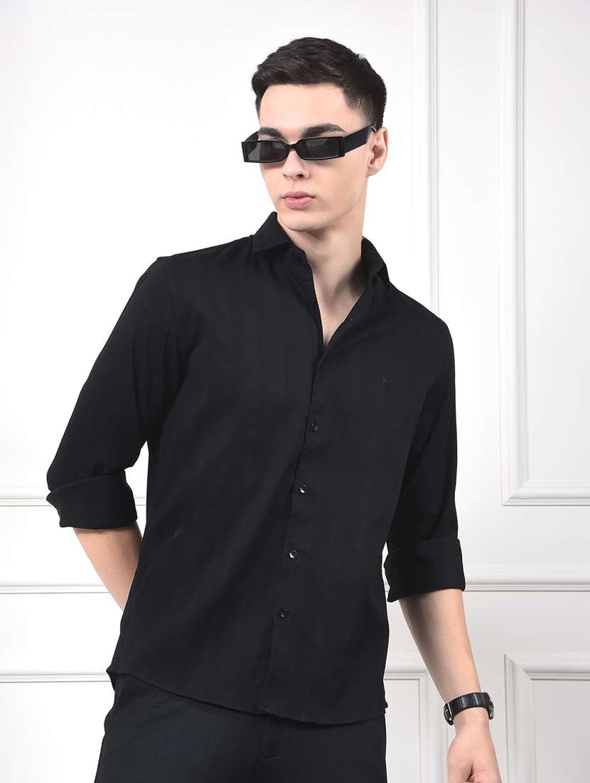 men collared long sleeve casual shirt