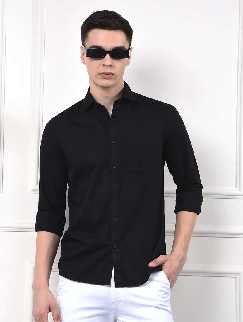 men collared long sleeve casual shirt