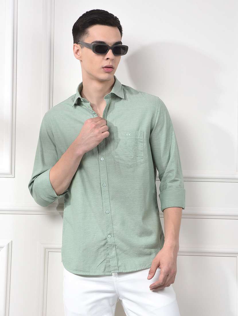 men collared long sleeve casual shirt