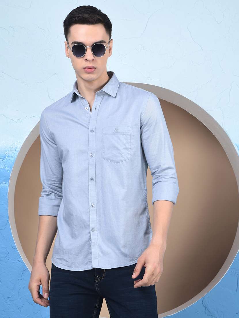 men collared long sleeve casual shirt
