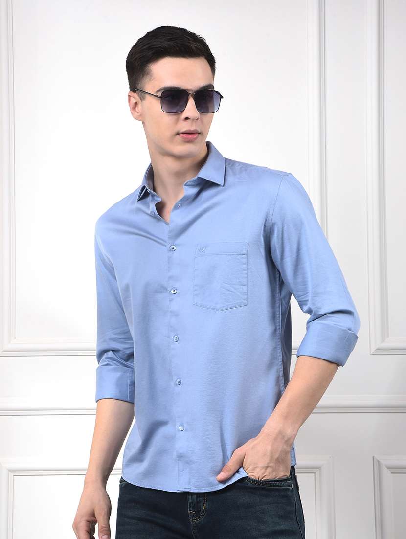 men collared long sleeve casual shirt