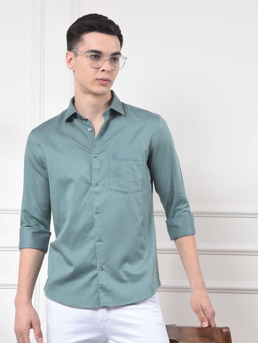men collared long sleeve casual shirt