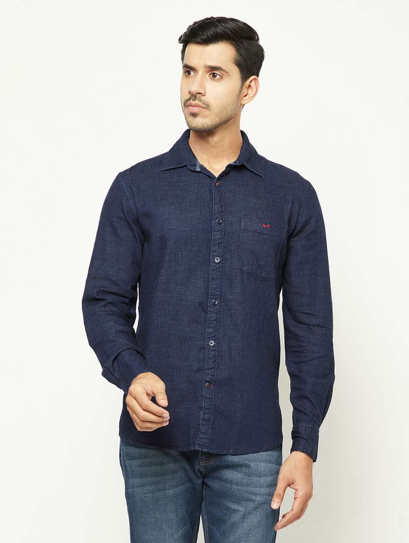 men collared long sleeve casual shirt