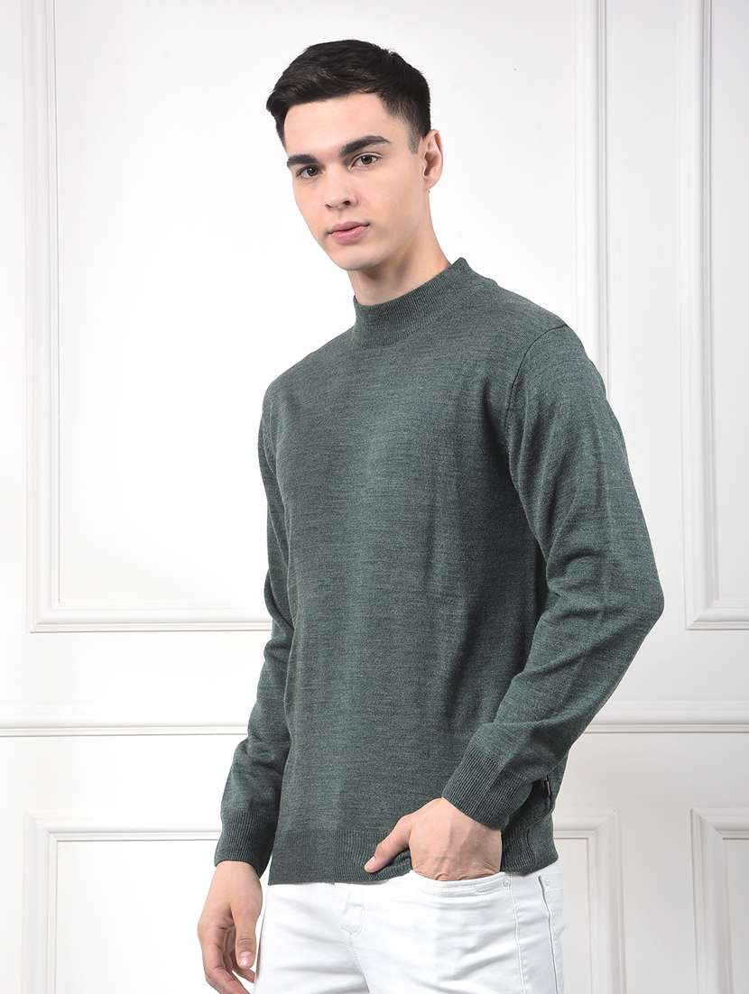 men solid mock neck long sleeve pullover - 22253247 -  Standard Image - 2
