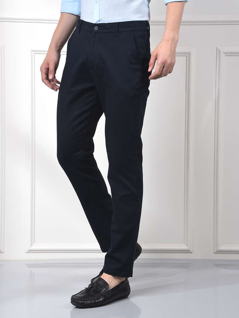 men solid mid rise slim fit chinos  - 22253265 -  Standard Image - 2