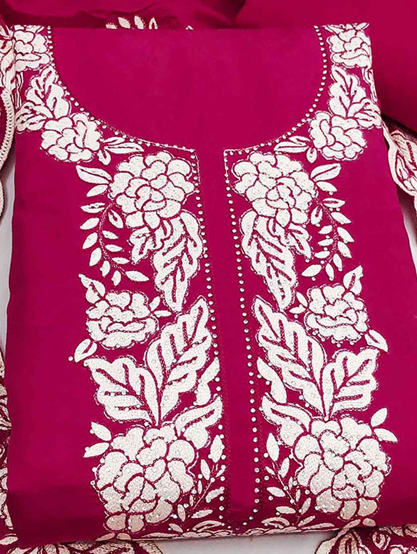 women solid with work embroidered unstitched suit set - 22253464 -  Standard Image - 2