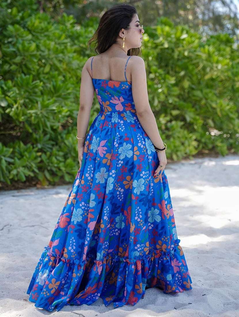 women floral sweetheart neck tiered maxi dress - 22253556 -  Standard Image - 2