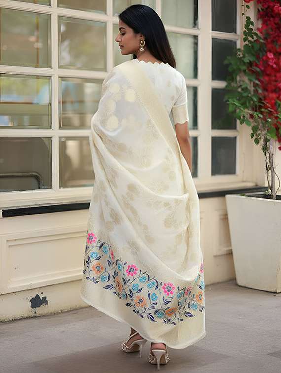 women self design short sleeve kurta pant with dupatta set - 22253575 -  Standard Image - 2