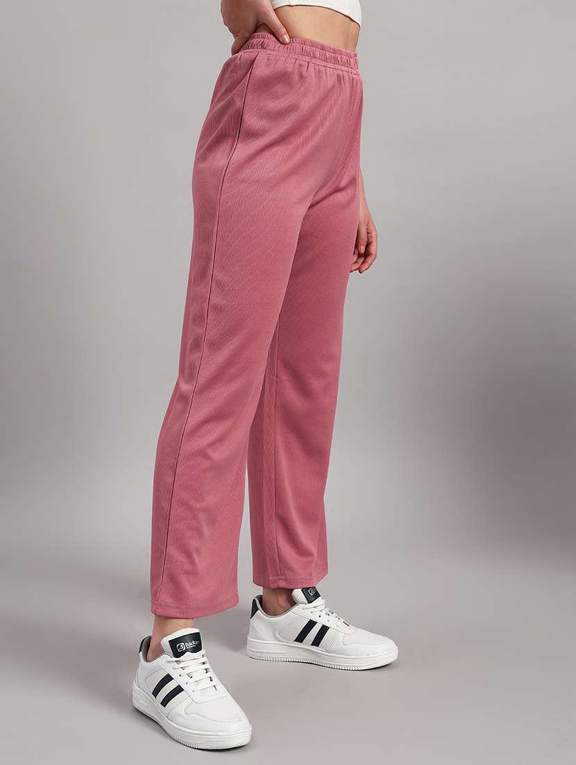 women solid mid rise wide leg trouser - 22253610 -  Standard Image - 2