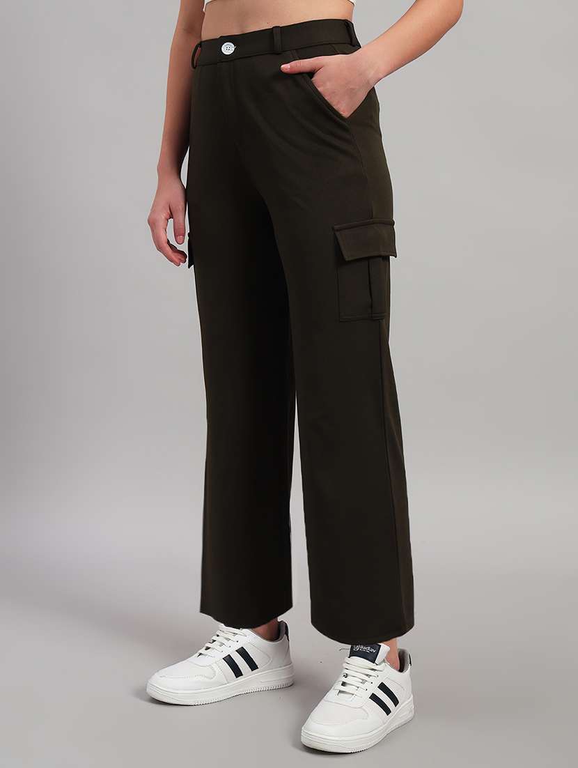 women solid mid rise cargo - 22253612 -  Standard Image - 2