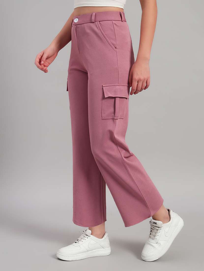 women solid mid rise cargo - 22253613 -  Standard Image - 2