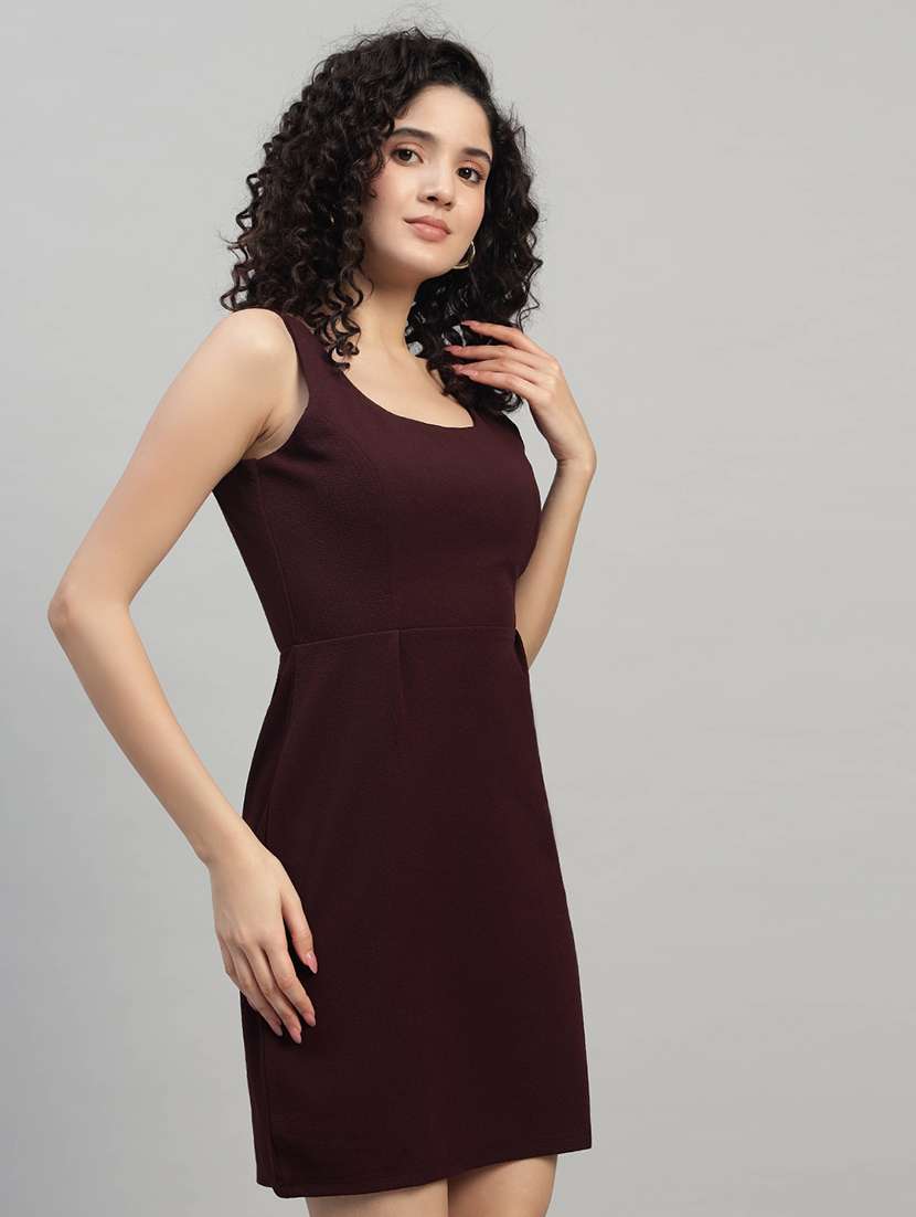 women solid sleeveless sheath dress - 22253633 -  Standard Image - 2