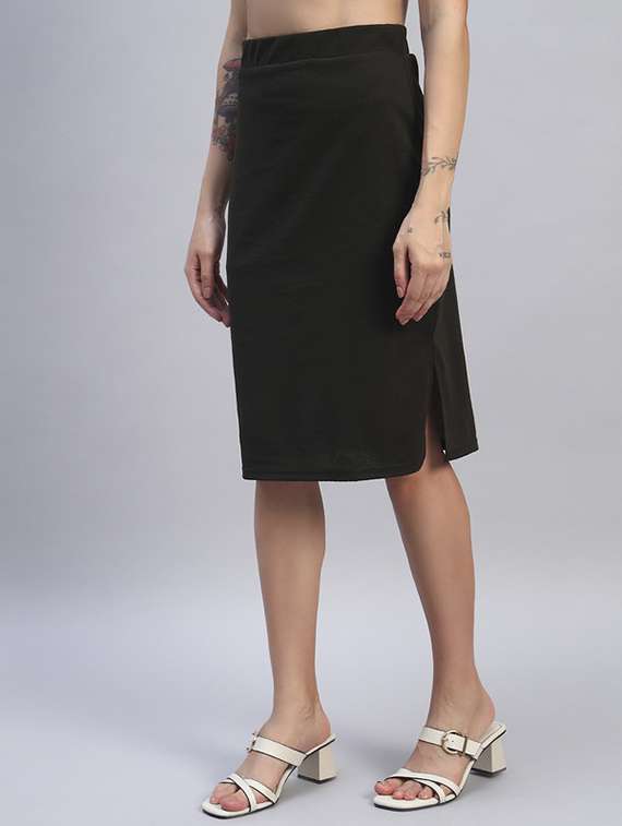 women solid high rise a-line skirt - 22253637 -  Standard Image - 2