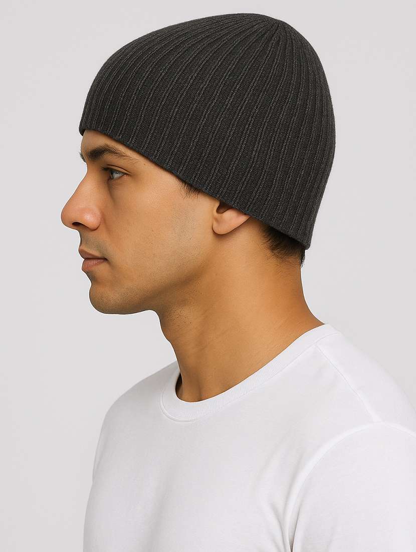 men solid ribbed knit winter beanie  - 22253643 -  Standard Image - 2