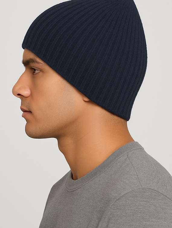 men solid ribbed knit winter beanie  - 22253644 -  Standard Image - 2