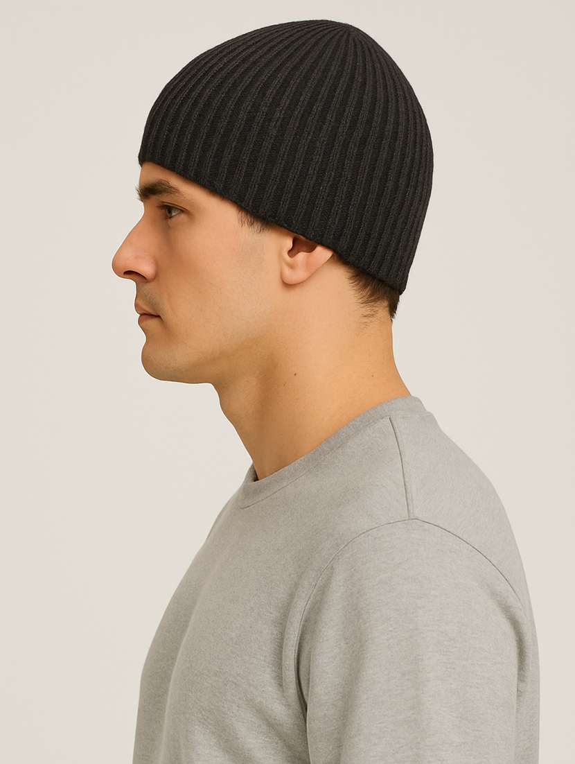 men solid ribbed knit winter beanie  - 22253646 -  Standard Image - 2