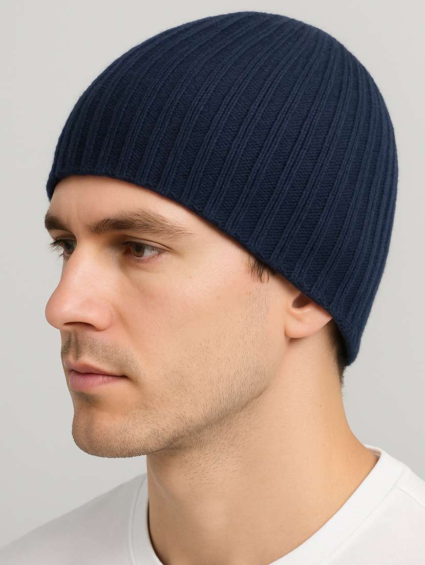 men solid ribbed knit winter beanie  - 22253647 -  Standard Image - 2