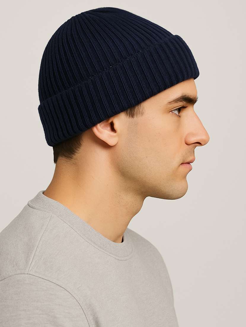 men solid ribbed knit winter beanie  - 22253650 -  Standard Image - 2