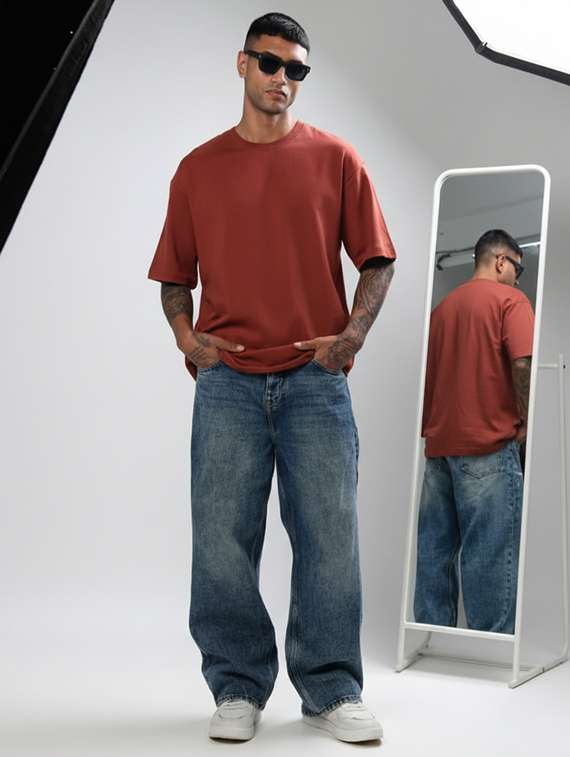 men solid short sleeve oversized t-shirt - 22253748 -  Standard Image - 2