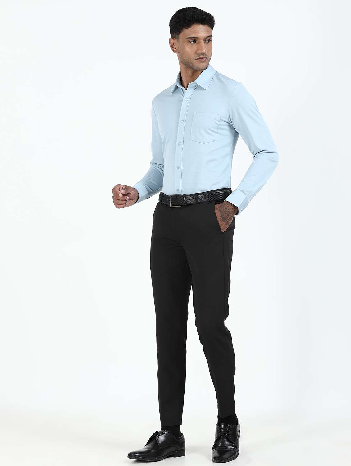 men solid collared long sleeve shirt - 22253754 -  Standard Image - 2