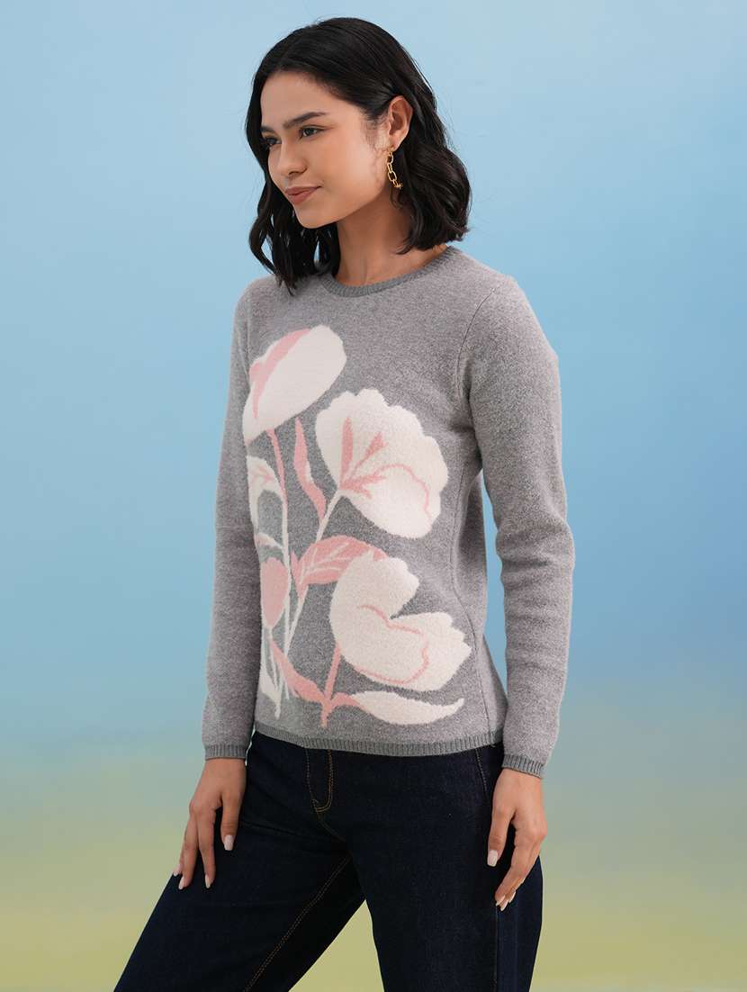women floral long sleeve pullover - 22253804 -  Standard Image - 2
