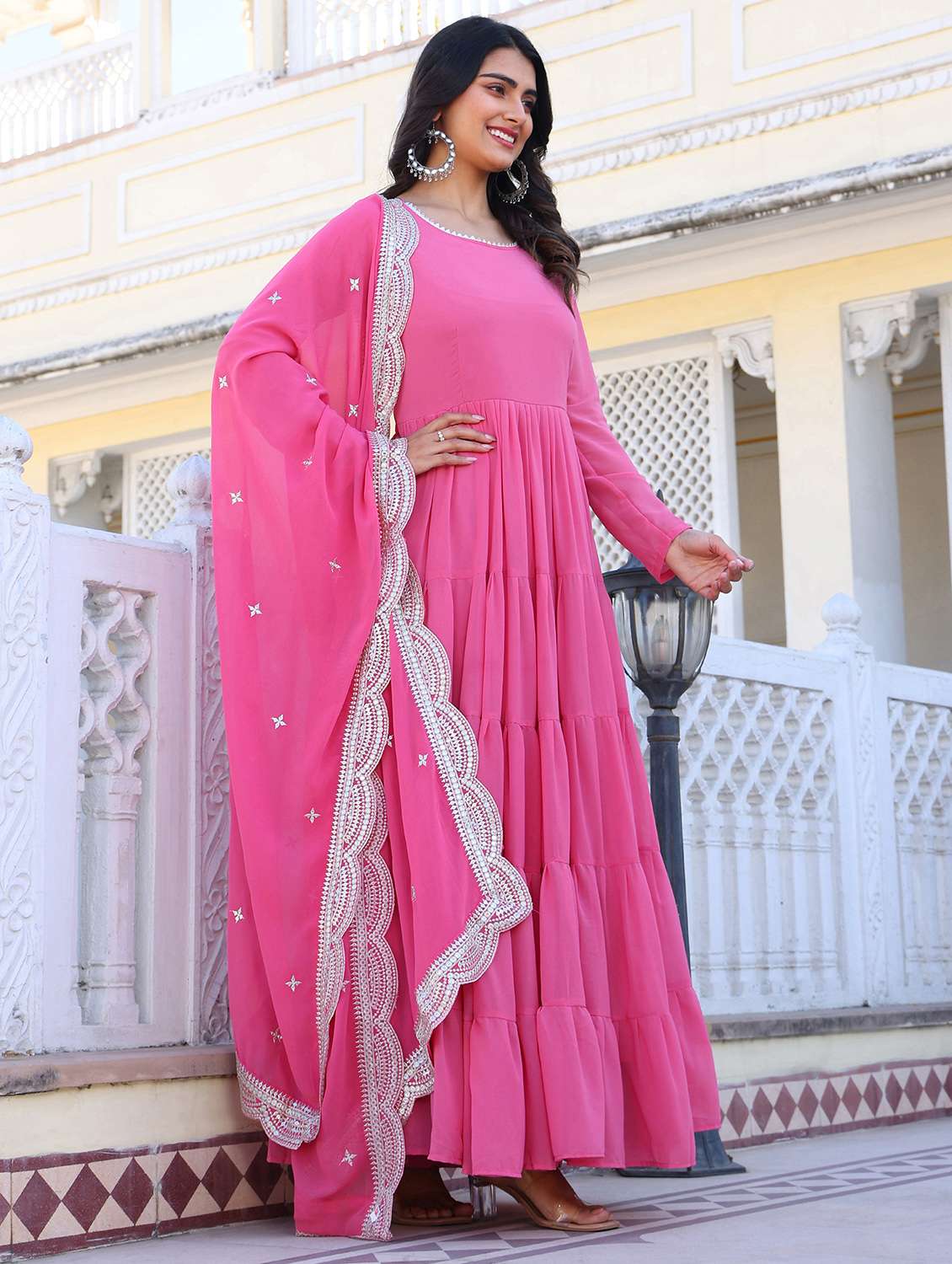 women solid long sleeve kurta dupatta set - 22253837 -  Standard Image - 2