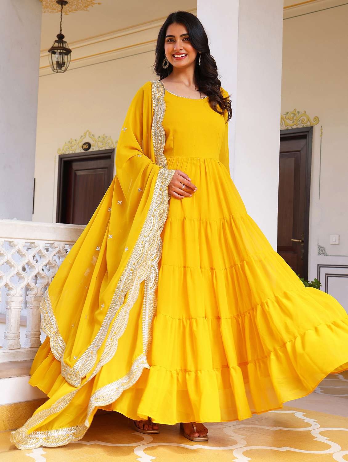 women solid long sleeve kurta dupatta set - 22253843 -  Standard Image - 2