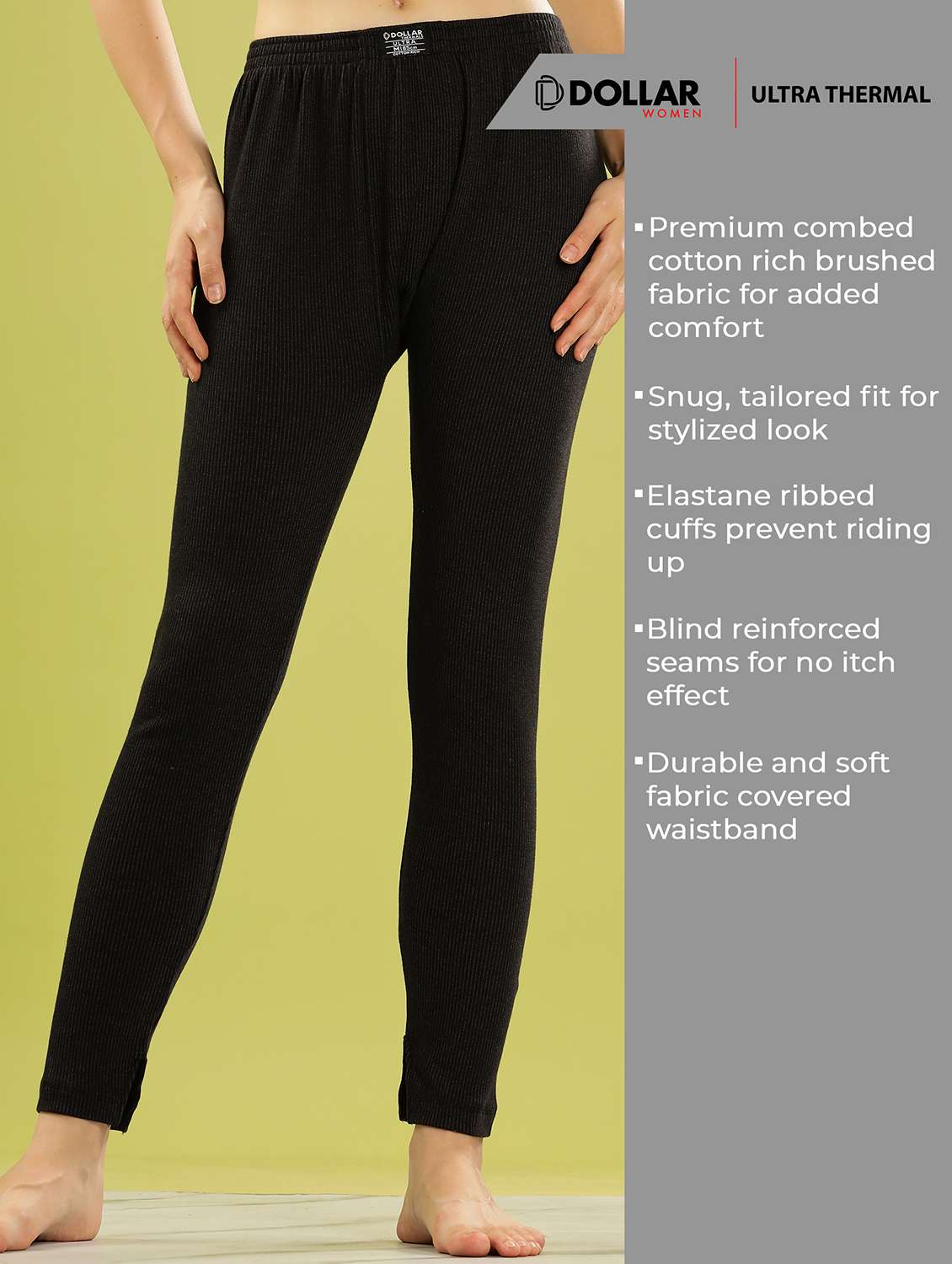 Women Pack Of 2 Solid Mid Rise Thermal Bottom - 22253972 -  Standard Image - 2