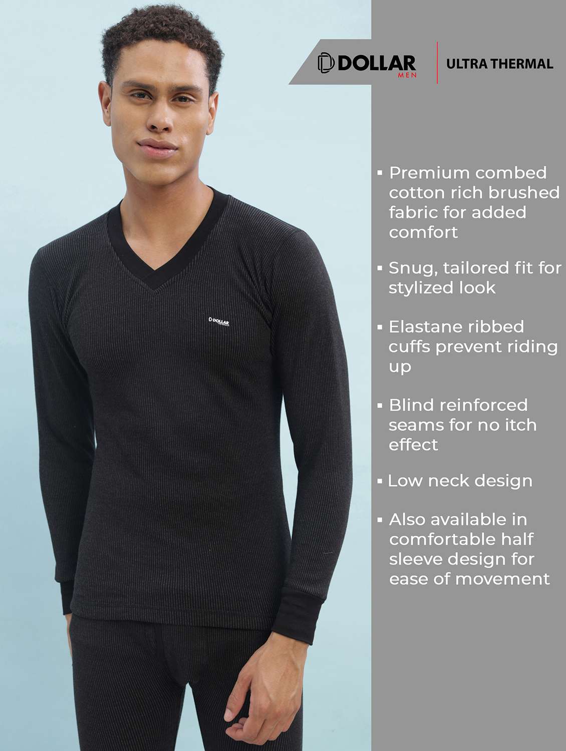 men pack of 2 solid full sleeve thermal top - 22253992 -  Standard Image - 2