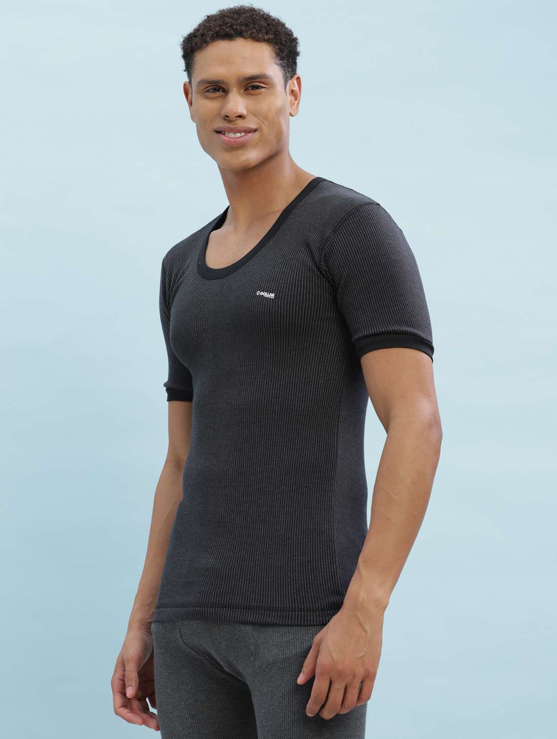 men pack of 2 solid half sleeve thermal top - 22254004 -  Standard Image - 2